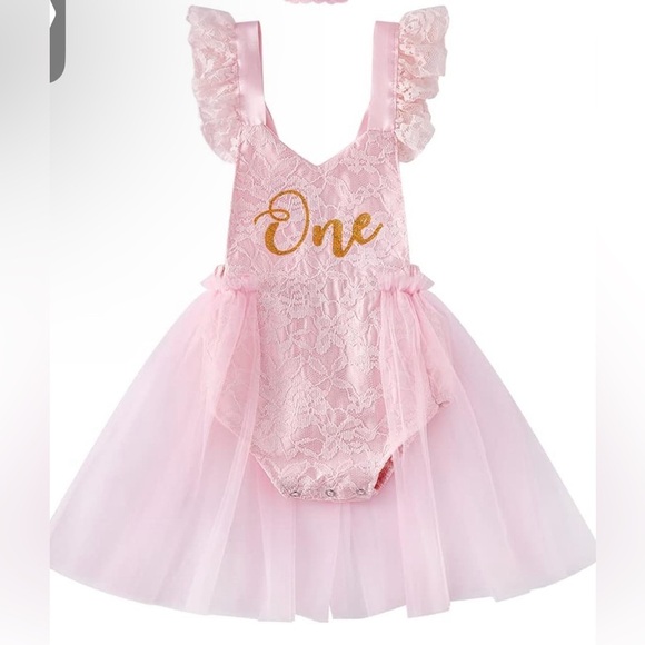 Pink 'One' Birthday Tutu Romper - Picture 1 of 5